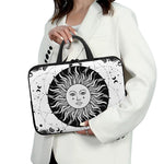 Black And White Celestial Sun Print Laptop Sleeve With Handle