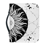 Black And White Celestial Sun Print Leather Bible Cover