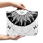 Black And White Celestial Sun Print Leather Bible Cover
