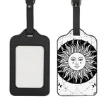 Black And White Celestial Sun Print Luggage Tag