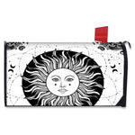 Black And White Celestial Sun Print Mailbox Cover
