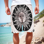 Black And White Celestial Sun Print Men's Cargo Shorts