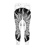 Black And White Celestial Sun Print Men's leggings