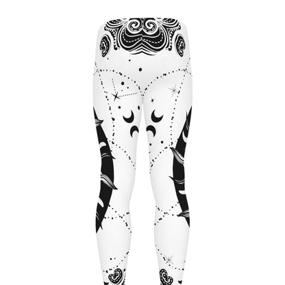 Black And White Celestial Sun Print Men's leggings