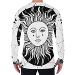 Black And White Celestial Sun Print Men's Long Sleeve T-Shirt