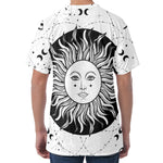 Black And White Celestial Sun Print Men's Velvet T-Shirt