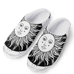 Black And White Celestial Sun Print Mesh Casual Shoes