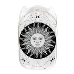 Black And White Celestial Sun Print Mesh Laundry Hamper