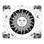 Black And White Celestial Sun Print Mouse Pad