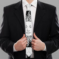 Black And White Celestial Sun Print Necktie
