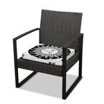 Black And White Celestial Sun Print Outdoor Seat Cushion Cover