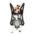 Black And White Celestial Sun Print Pet Carrier Backpack