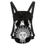 Black And White Celestial Sun Print Pet Carrier Backpack