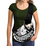 Black And White Celestial Sun Print Pet Sling Carrier