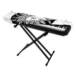 Black And White Celestial Sun Print Piano Keyboard Cover