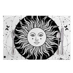 Black And White Celestial Sun Print Placemat