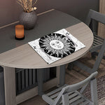 Black And White Celestial Sun Print Placemat