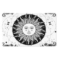 Black And White Celestial Sun Print Polyester Doormat
