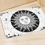 Black And White Celestial Sun Print Polyester Doormat