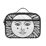 Black And White Celestial Sun Print Portable Lunch Bag