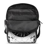 Black And White Celestial Sun Print Rectangular Crossbody Bag