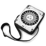 Black And White Celestial Sun Print Rectangular Crossbody Bag
