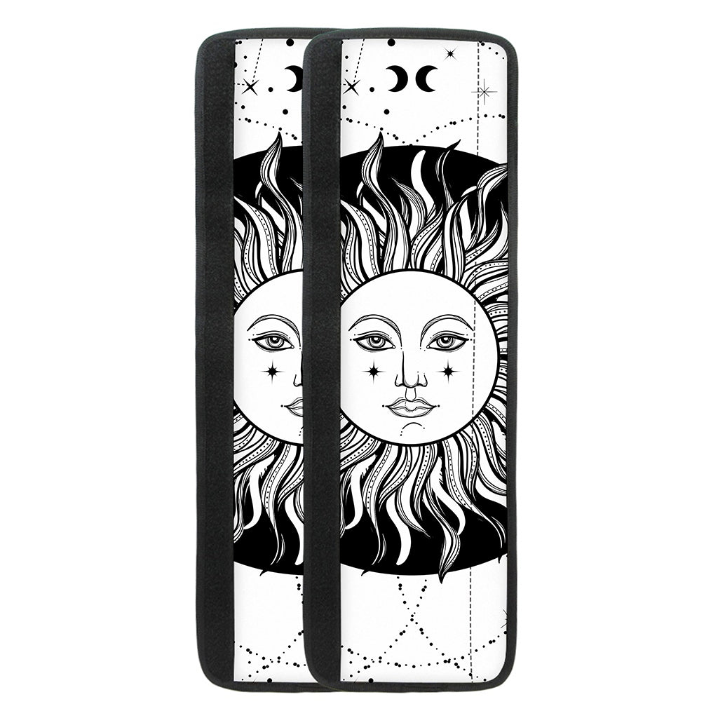 Black And White Celestial Sun Print Refrigerator Handle Covers
