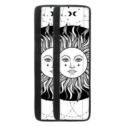 Black And White Celestial Sun Print Refrigerator Handle Covers