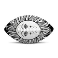 Black And White Celestial Sun Print Rugby Ball