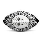 Black And White Celestial Sun Print Rugby Ball