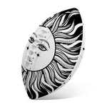 Black And White Celestial Sun Print Rugby Ball