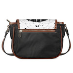 Black And White Celestial Sun Print Saddle Bag