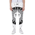 Black And White Celestial Sun Print Joggers