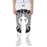 Black And White Celestial Sun Print Scuba Joggers