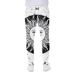 Black And White Celestial Sun Print Scuba Joggers