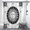 Black And White Celestial Sun Print Shower Curtain