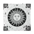 Black And White Celestial Sun Print Silk Bandana