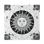 Black And White Celestial Sun Print Silk Bandana