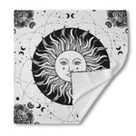 Black And White Celestial Sun Print Silk Bandana