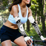 Black And White Celestial Sun Print Sun Protection Arm Sleeves
