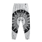 Black And White Celestial Sun Print Sweatpants