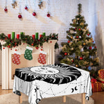 Black And White Celestial Sun Print Tablecloth