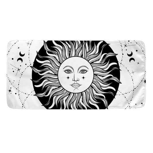 Black And White Celestial Sun Print Towel