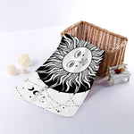Black And White Celestial Sun Print Towel
