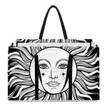 Black And White Celestial Sun Print Utility Tote Bag