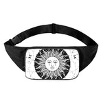 Black And White Celestial Sun Print Waist Bag
