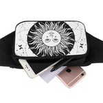 Black And White Celestial Sun Print Waist Bag