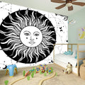 Black And White Celestial Sun Print Wall Sticker