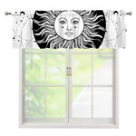 Black And White Celestial Sun Print Window Valance