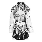 Black And White Celestial Sun Print Women's Bathrobe